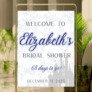 Disney Cinderella-Inspired Bridal Shower Welcome Sign Template | Fairytale Princess Party Sign