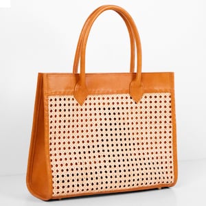 Dewata Rattan Tasche - Leder Tasche - Top Griff Sommertasche - Frauen Stroh Tasche - Boho Korb - Geschenk für Sie - Strand Handtasche - Bali Leder Geldbörse