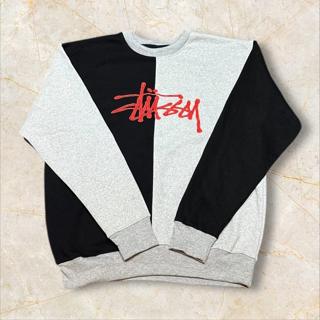 Stüssy Vintage Reworked Embroidered Unisex Sweatshirt Size M - Etsy