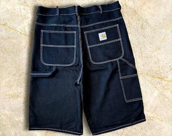Baggy Vintage Style Denim Black Denim Carhartt Jort / Short