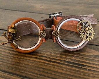 OOAK Blythe Brown Steampunk Goggles by Kaleidoscope Kustoms - Walk the Plank