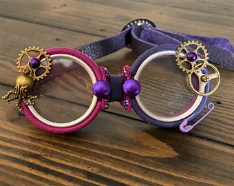 OOAK Blythe Purple Steampunk Goggles by Kaleidoscope Kustoms - Kraka-lackin