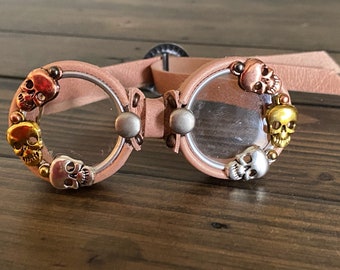 OOAK Blythe Rose Pink Steampunk Goggles by Kaleidoscope Kustoms - Brain Buckets