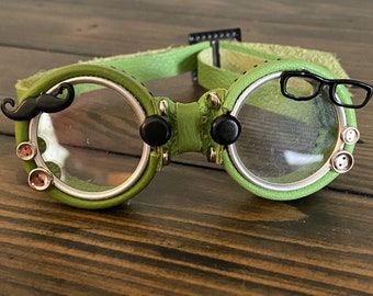 OOAK Blythe Green Steampunk Goggles by Kaleidoscope Kustoms - Hipster