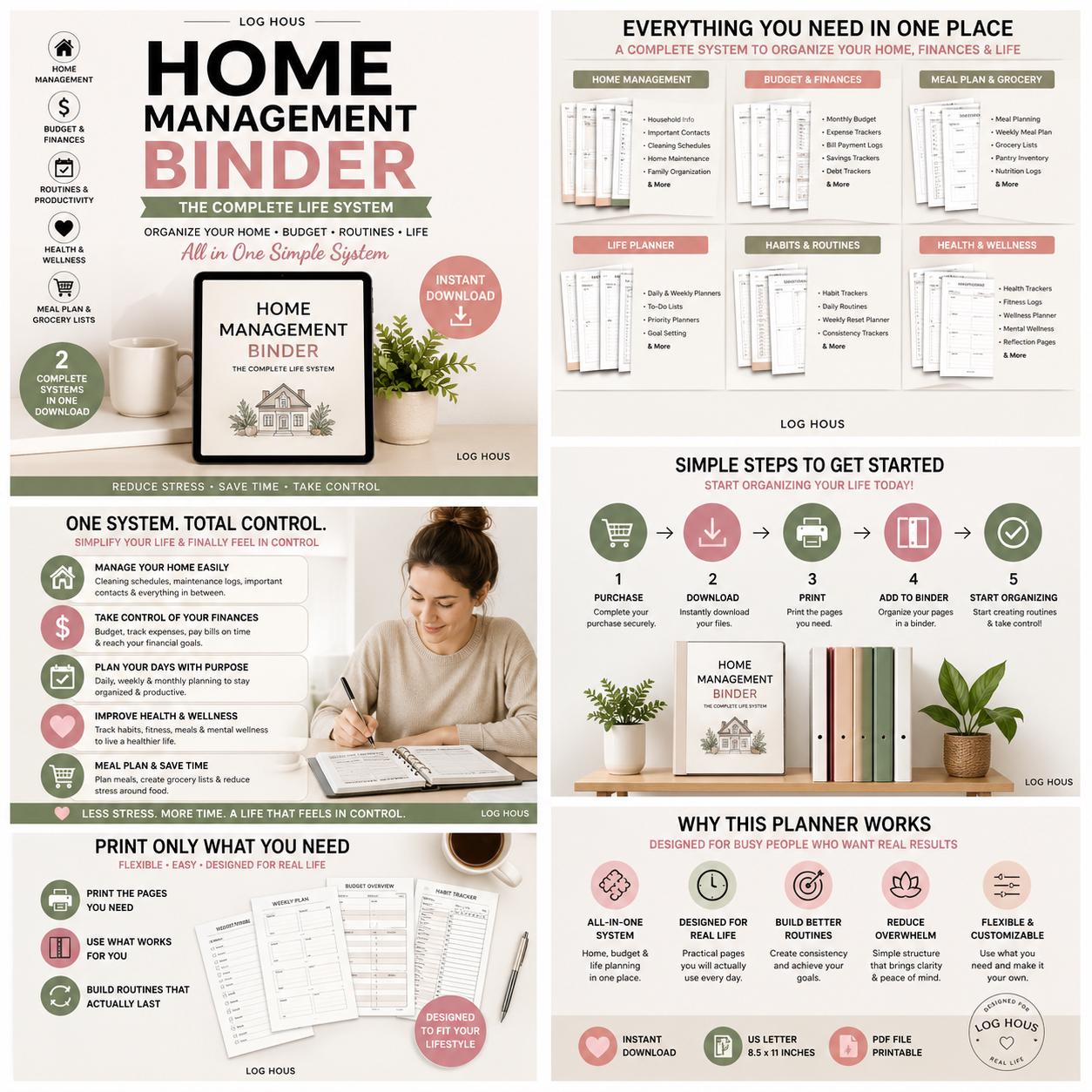 Home Management Binder Printable | Ultimate Life Binder Organizer ...
