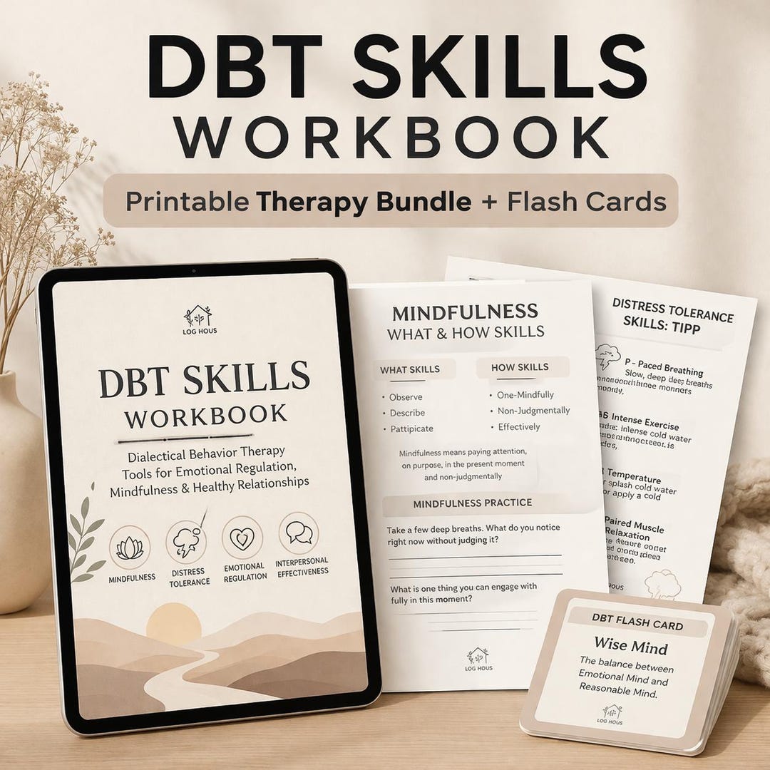 DBT Skills Workbook Printable, Dialectical Behavior Therapy Worksheets ...
