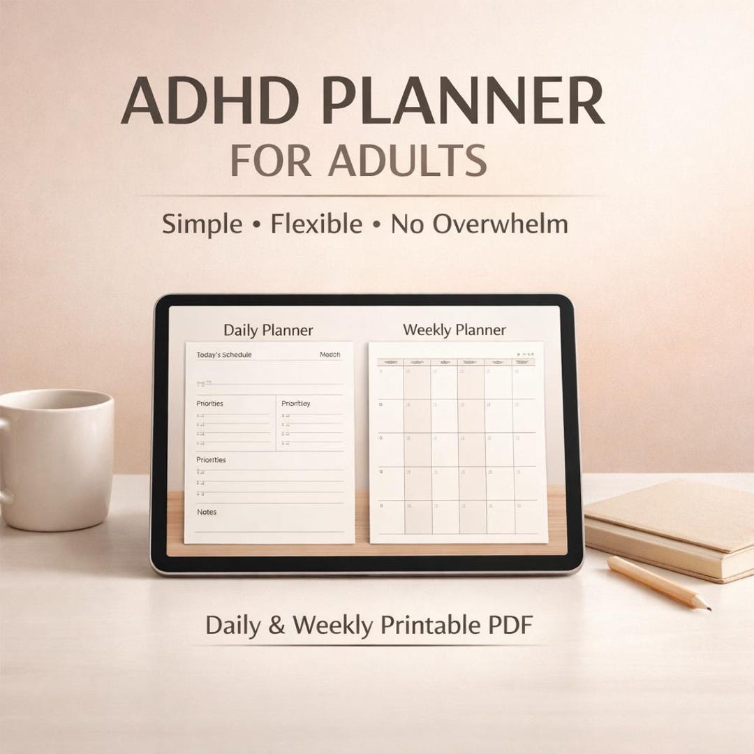 ADHD Planner Printing, Productive Printable Planner for ADHD Adults ...