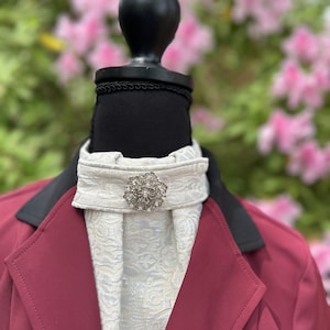 Cream and Silver Dressage Stock Tie