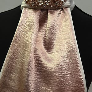 Rose Gold and White Satin Stock Tie