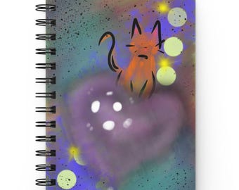Balloon Cat Spiral Bound Journal