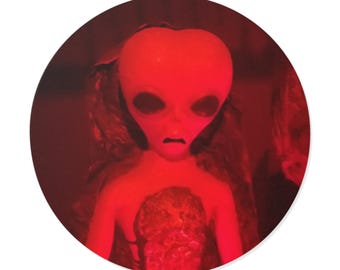 Alien Round Vinyl Sticker