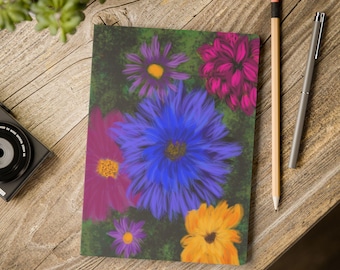 Floral Softcover Journal, Notebook, Diary, Sketchbook, Planner, Painted Flowers Design