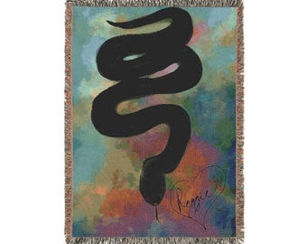 Manta de algodón con estampado de serpiente - Decoración bohemia