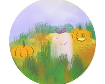 Leuke ronde vinylsticker spook