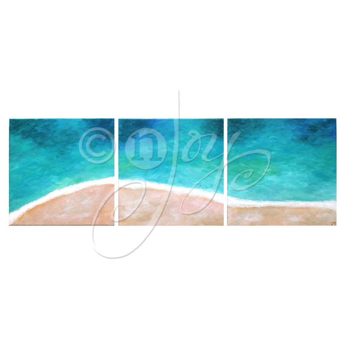 Tropical Shoreline CUSTOM Acrylic Painting on Gallery Wrapped Canvas