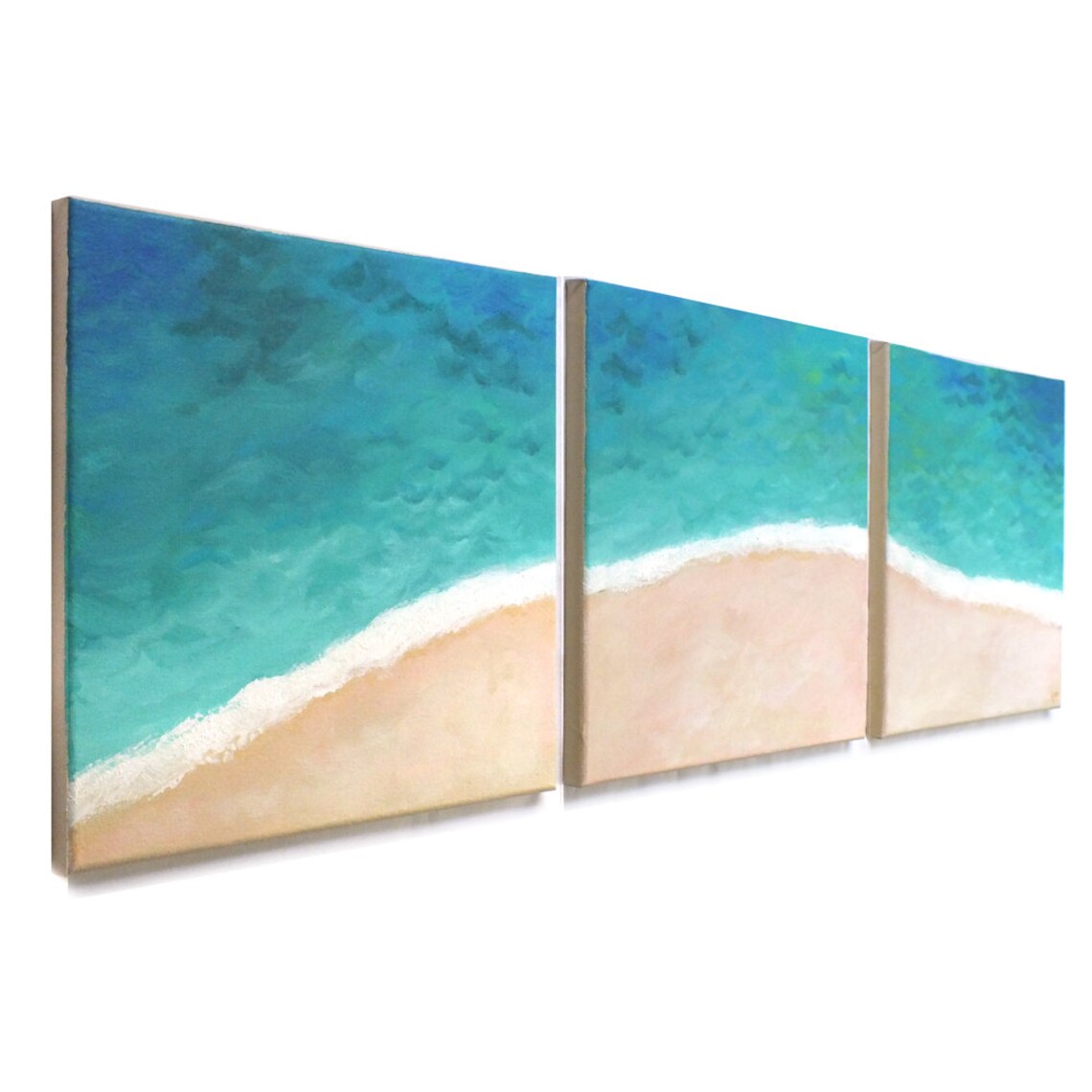 Tropical Shoreline CUSTOM Acrylic Painting on Gallery Wrapped Canvas