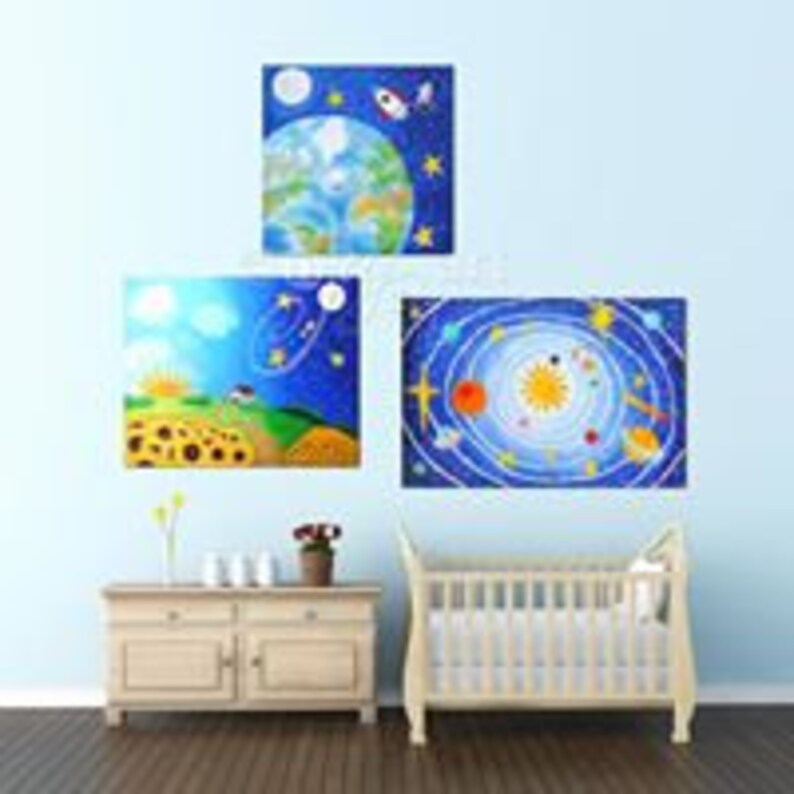 Solar System Painting custom children's space painting image 6