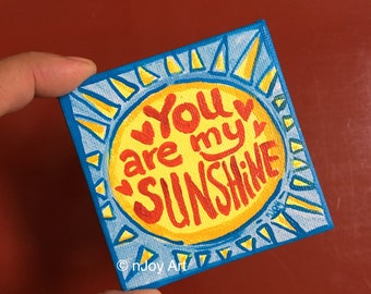 Art Magnet, 3" You Are My sunshine painting made to a magnet, office and kitchen decir