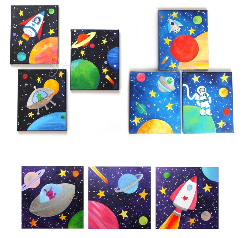 Solar System Painting custom children's space painting image 5