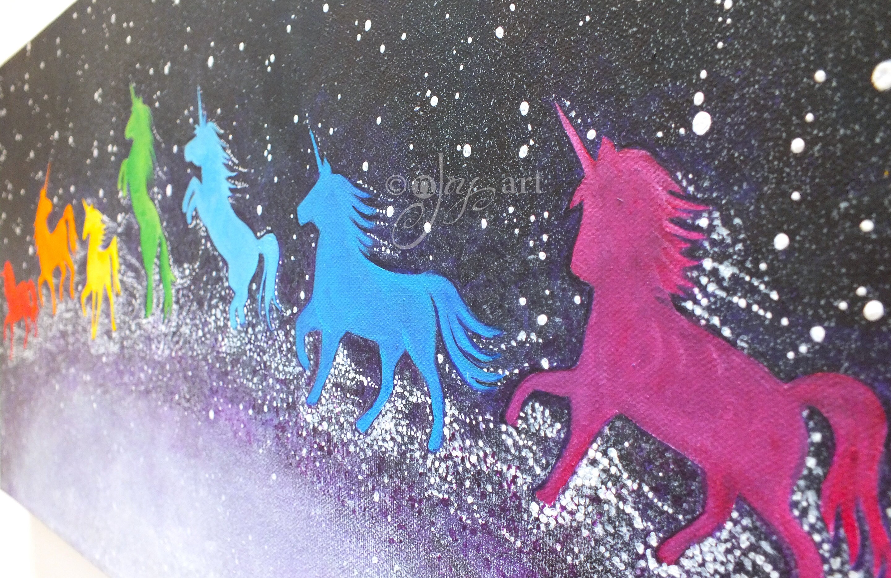 Unicorn Rainbow Painting 24x12 Inch Fantasy Themed Acrylic Etsy Ireland