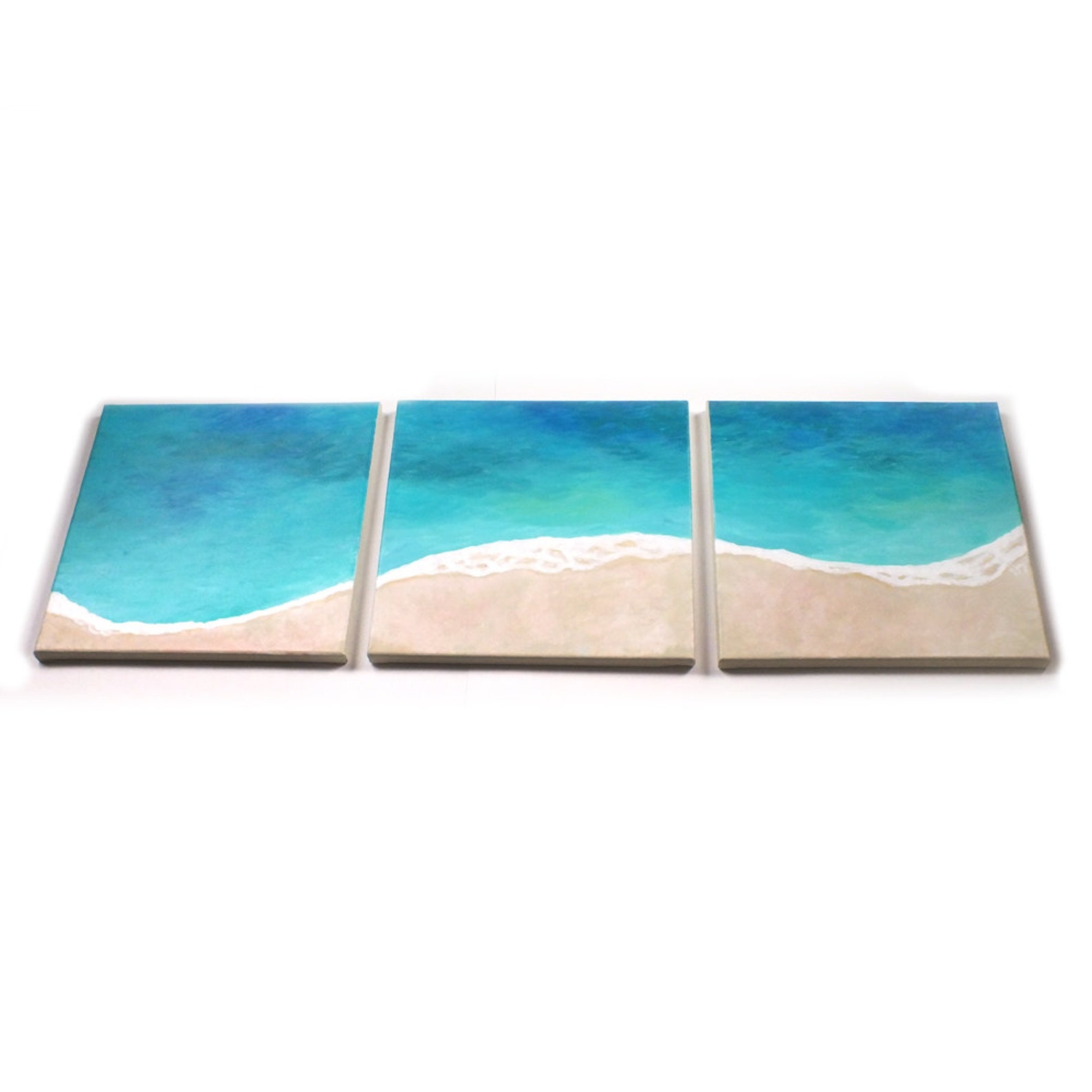Tropical Shoreline CUSTOM Acrylic Painting on Gallery Wrapped Canvas