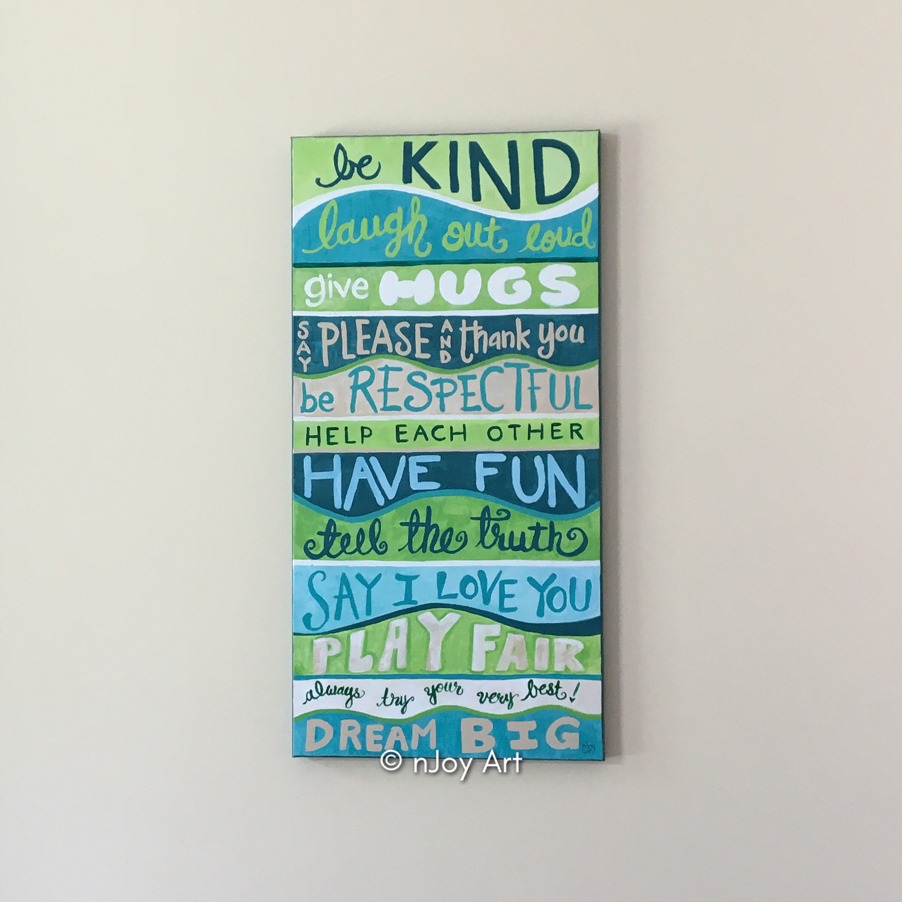Family Rules Sign Orignal Painting for Family Room or Game Etsy