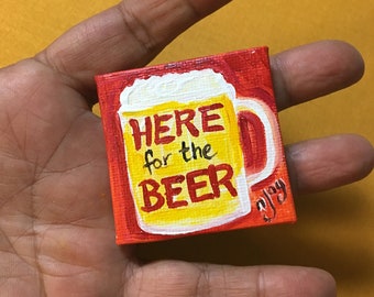 Handbemalter Biermagnet, Miniaturkunst-Geschenk