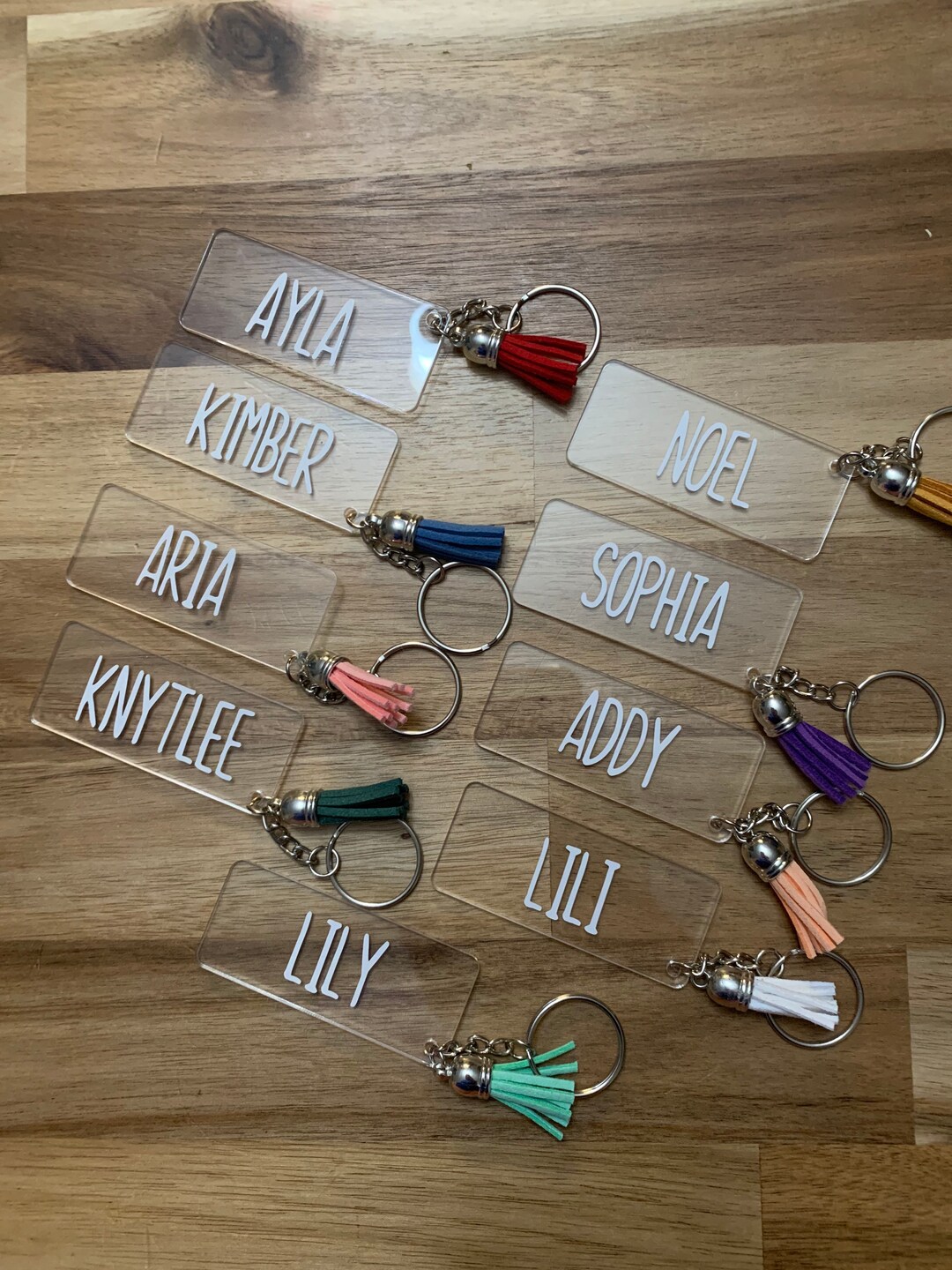 Personalized Keychain/simple Acrylic Name Keychain/ - Etsy