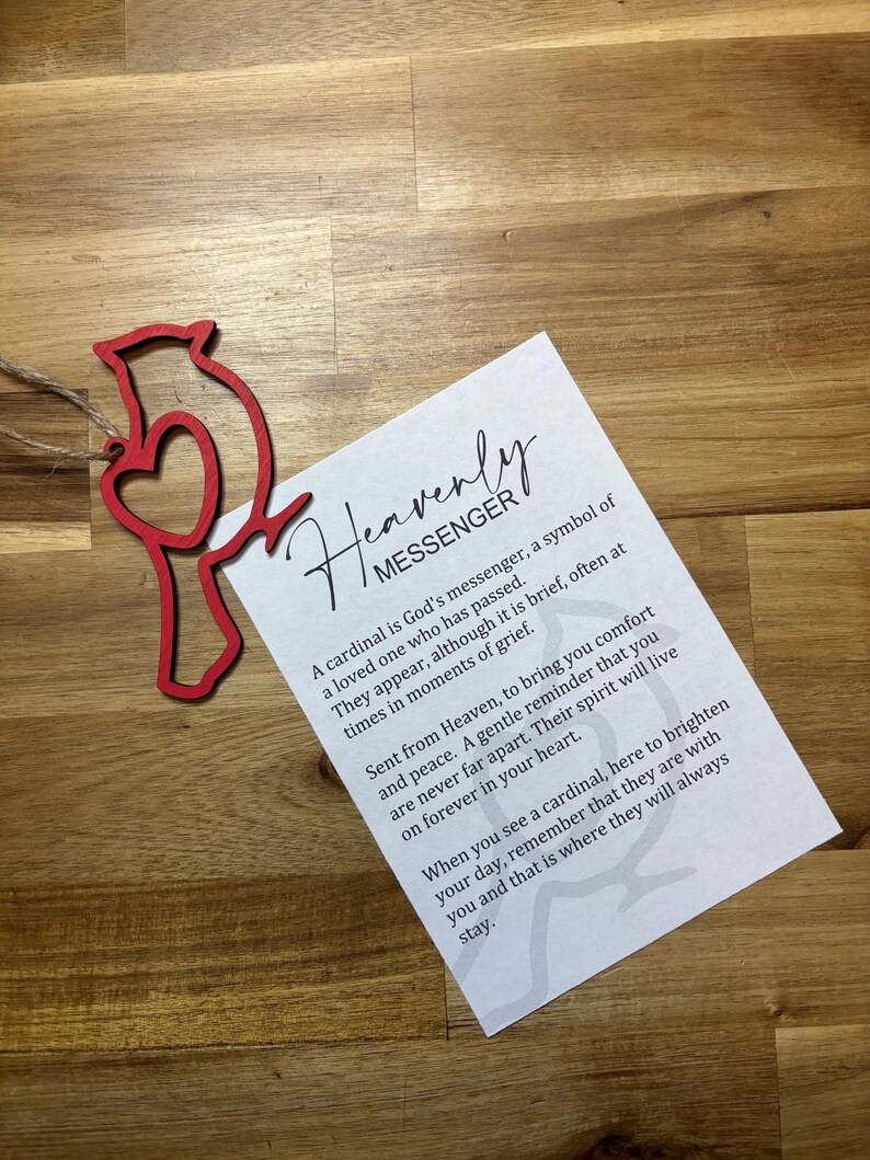 Cardinal Messenger With Story Cardheavenly Messenger Etsy