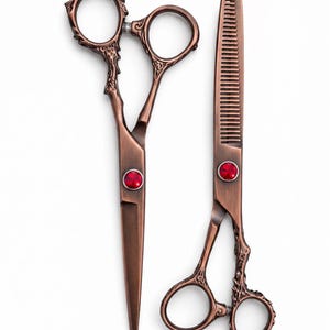 Ensemble de ciseaux de barbier SnipZen Dragon Series 7" – Ciseaux de coupe et d'effilage en acier inoxydable
