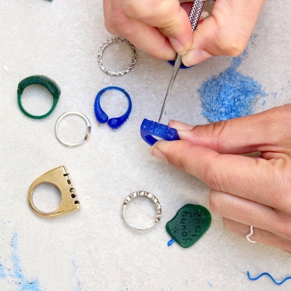 Premium Ring Making Kit / Alle Werkzeuge, Materialien & Anleitungen, um Ihr eigenes Ringdesign zu schnitzen! / Recyceltes Silber / gegossen + poliert in London, UK