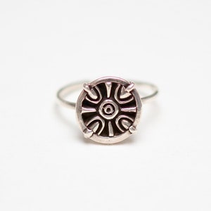 Solis Ring - Hand sculpted sun motif in 18ct Gold Vermeil or Sterling Silver, Free Shipping