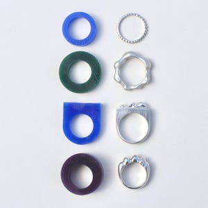 Two Stacking Ring Making Kit / All Tools, Materials & Tutorials to Carve your two slim rings Recycled Silver / Cast + Polished in London, UK