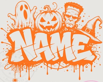 Custom name Halloween png svg, kids halloween png, halloween girls png, custom ghost name png, Personalized Kids Ghost Pumpkin Png