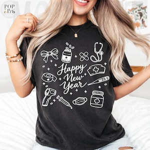 Happy New Year Nurse Crew Heartbeat New Years Eve Party 2026 PNG, Nurse Life Digital Download, RN Gift