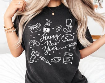 Happy New Year Nurse Crew Heartbeat New Years Eve Party 2026 PNG, Nurse Life Digital Download, RN Gift