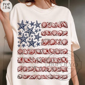 Seashell USA Flag 4th of July PNG,Patriotic Beach Lover Png,American Flag Png, Anniversary 4th of July Png, 250 Years Png, USA 1776 Png