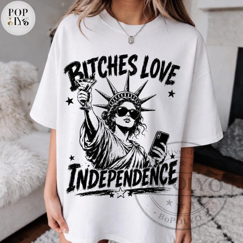 Bitches Love Independence Funny 4th Of July PNG SVG, Retro Patriotic Shirt Design, USA Sublimation File image 9
