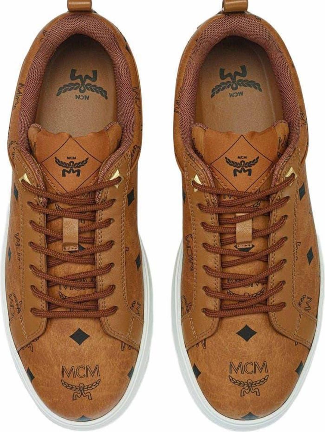 MCM Cognac Leather High-Top Sneakers with White Sole MCM High-top sneakers for Men | Online Sale up to 56% off | Lyst main image 4
