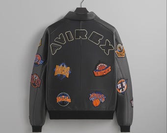 Avirex Leather Jackets Premium Avirex Knicks Sport Riding Gear Mens Avirex Streatwear Biker Jackets Avirex Patches Jackets Gifr