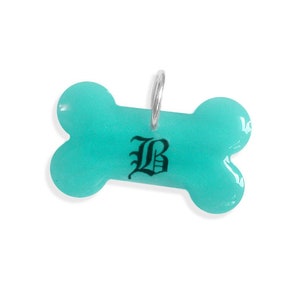 Cute Personalized Bone Tag - 2&quot; Name ID - GLOW in the DARK - Waterproof Cute PetTag - Handmade Dogtag - Silent Dog Collar Accessory