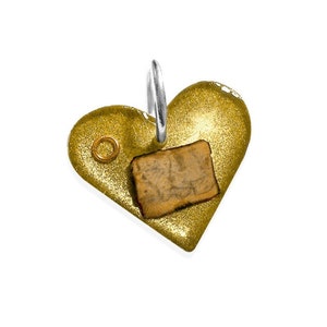 Herz LOTR Hund & Katze ID Tag - Kleines Gold DogTag -Karte von Mittelerde und Der Eine Ring - Inspiriert von Herr der Ringe n Der Hobbit Accessoire