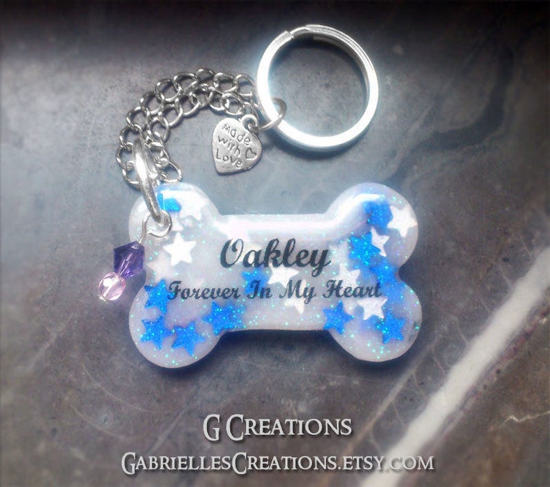 Dog Memorial Key Ring Personalized Custom Cute Dog Key Chain Etsy