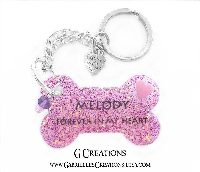 Dog Memorial Key Ring Personalized Custom Cute Dog Key Chain Etsy