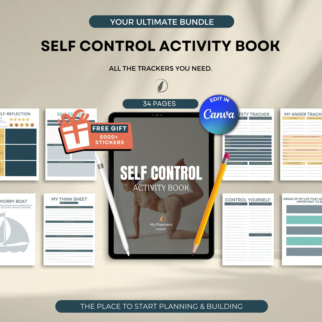 Self Control Activity Book Anxiety Workbook Emotional Regulation ...