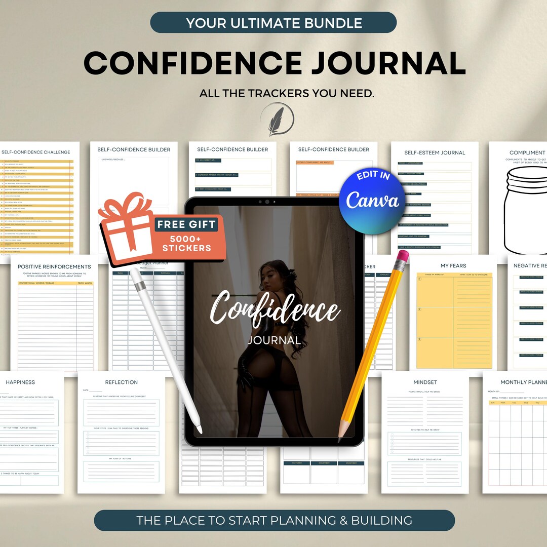 Self-confidence Planner, Confidence Journal, Self Esteem Journal ...