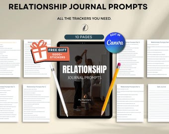 Relationship Journal Prompts Couples Journal Communication Workbook Self Discovery Questions Therapy Planner Relationship Reflection Print