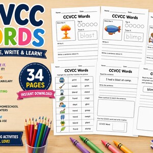 CCVCC Words Phonics Worksheets | Kindergarten, 1st Grade Reading Practice (PDF Download)