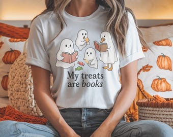 Halloween Book Lover Shirt, Halloween Ghosts Tshirt, Book Lover Halloween Shirt, Halloween TShirt, Ghosts Reading Book Shirt