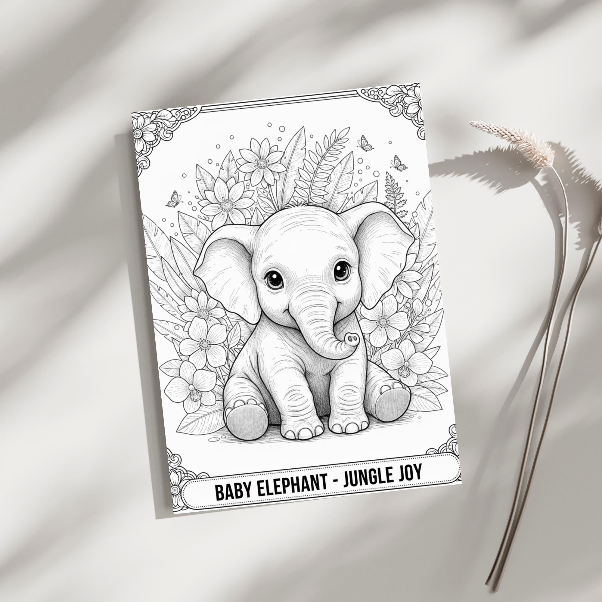 10 Baby Animal Coloring Pages | Digital Download Printable Safari Book ...
